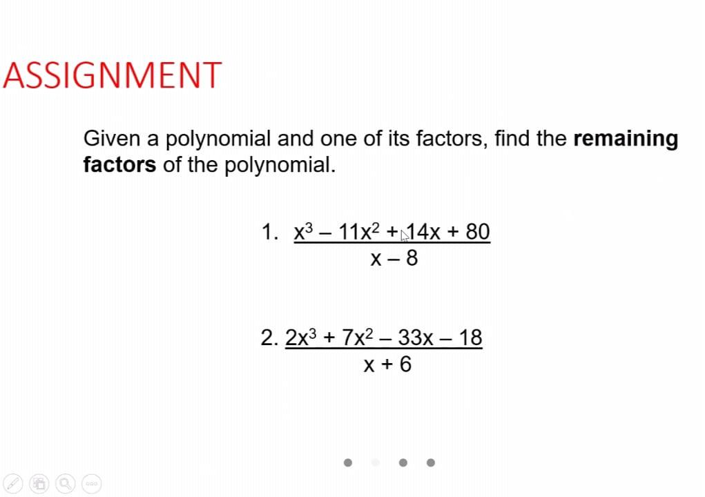 how to find remaining factors of polynomial