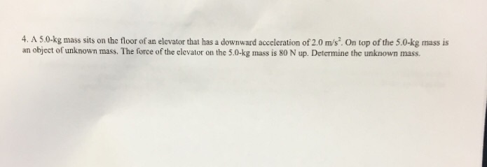 Solved A 5.0-kg Mass Sits On The Floor Of An Elevator That | Chegg.com