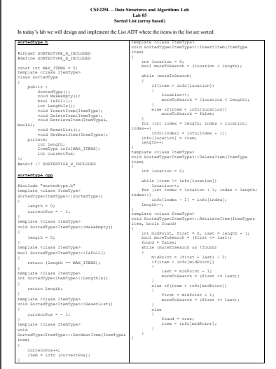Solved CSE2251. - Data Structure and Algorithms Lab Sarted | Chegg.com