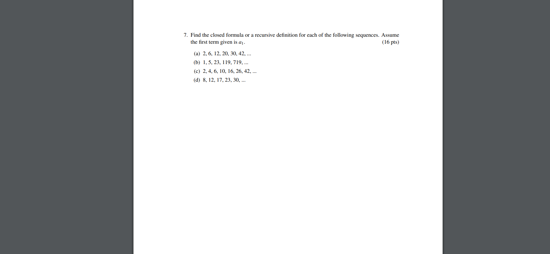 solved-7-find-the-closed-formula-or-a-recursive-definition-chegg