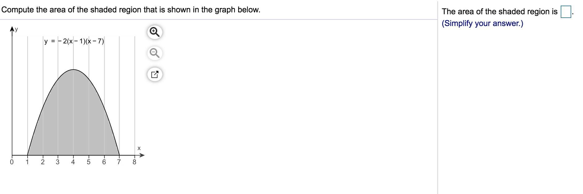 Solved Compute the area of the shaded region that is shown | Chegg.com