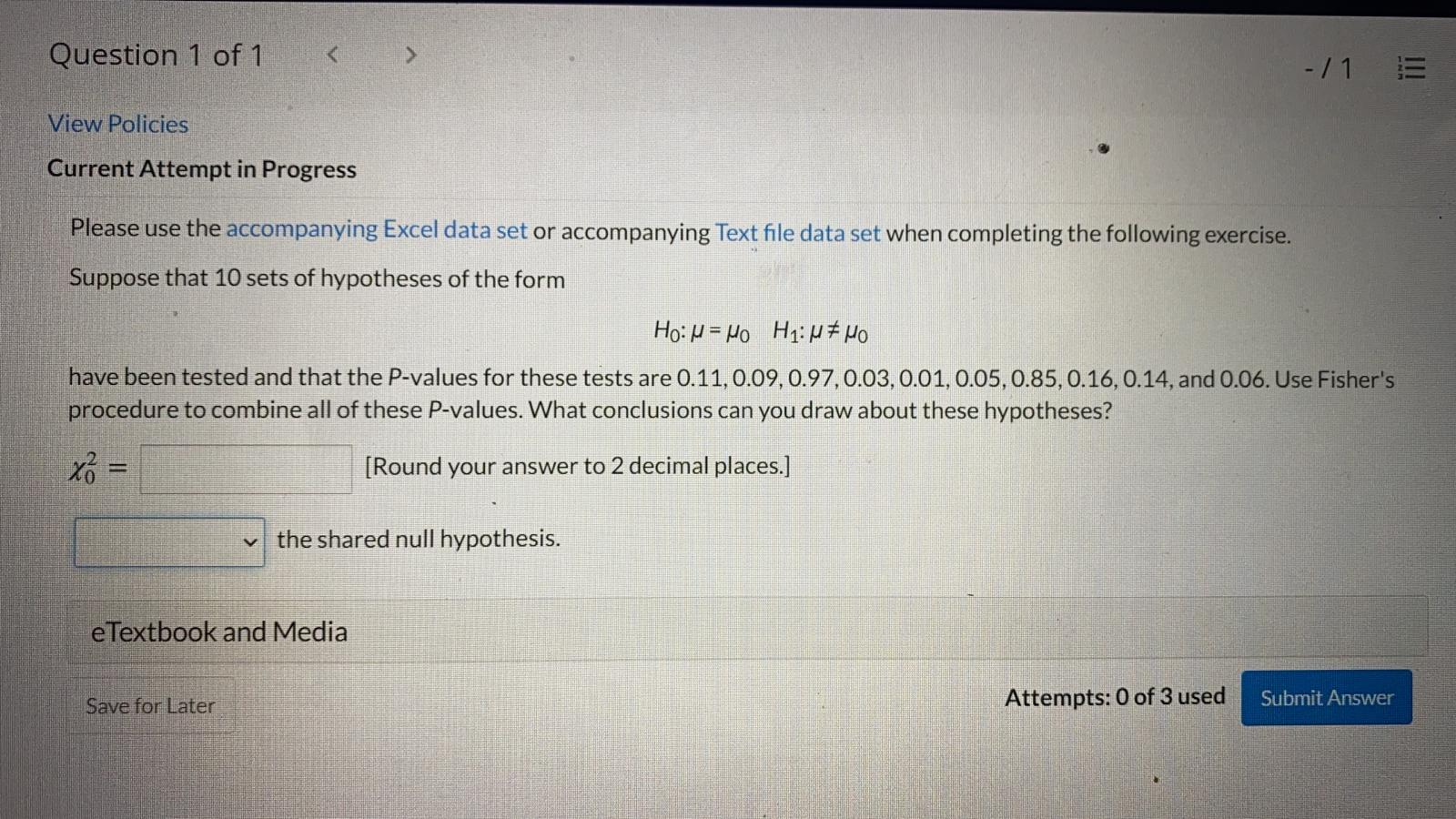 Solved Question 1 of 1 -/1 E View Policies Current Attempt | Chegg.com