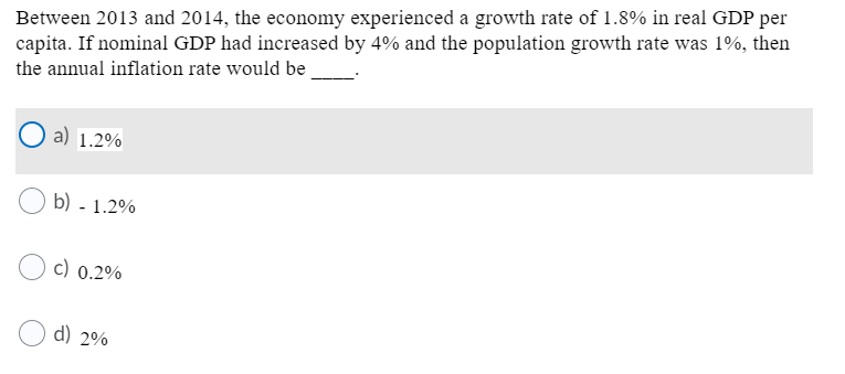 Solved Between 2013 And 2014, The Economy Experienced A | Chegg.com