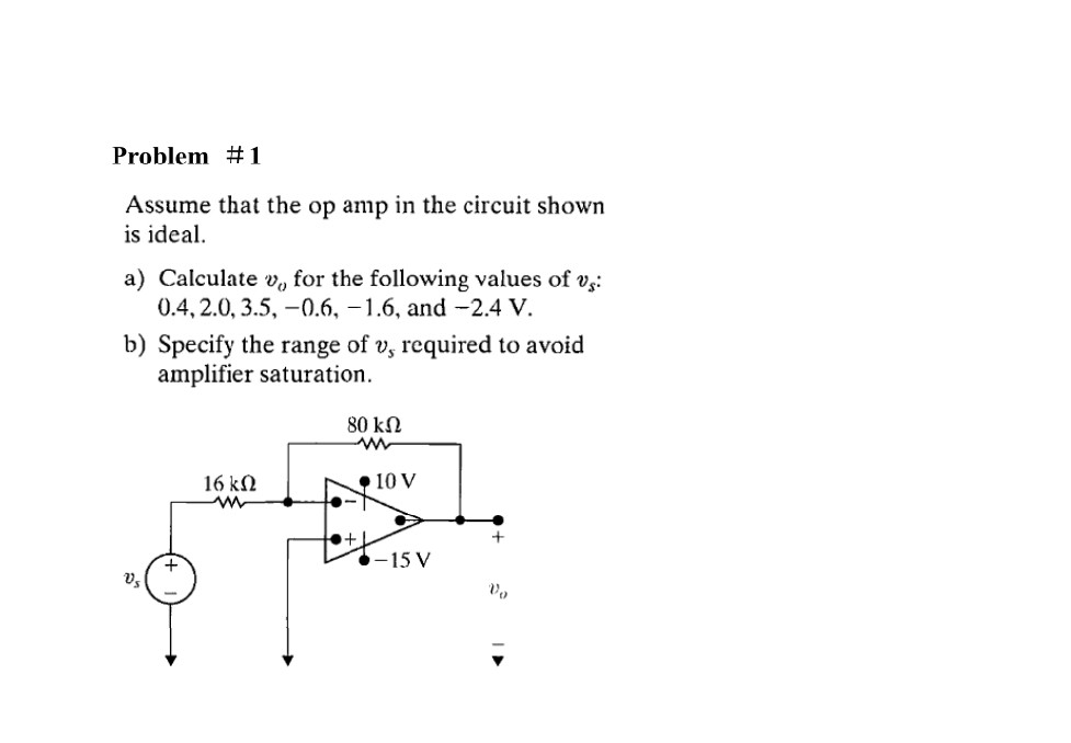 Solved Problem #1 Assume that the op amp in the circuit | Chegg.com