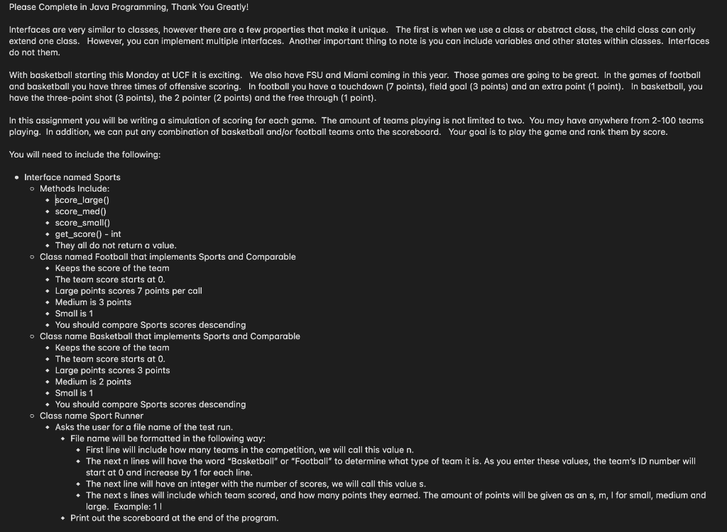 Please Complete in Java Programming, Thank You | Chegg.com