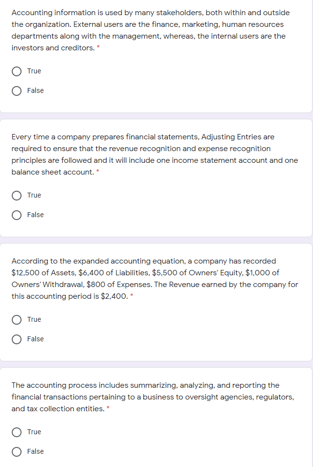 Solved Accounting information is used by many stakeholders, | Chegg.com