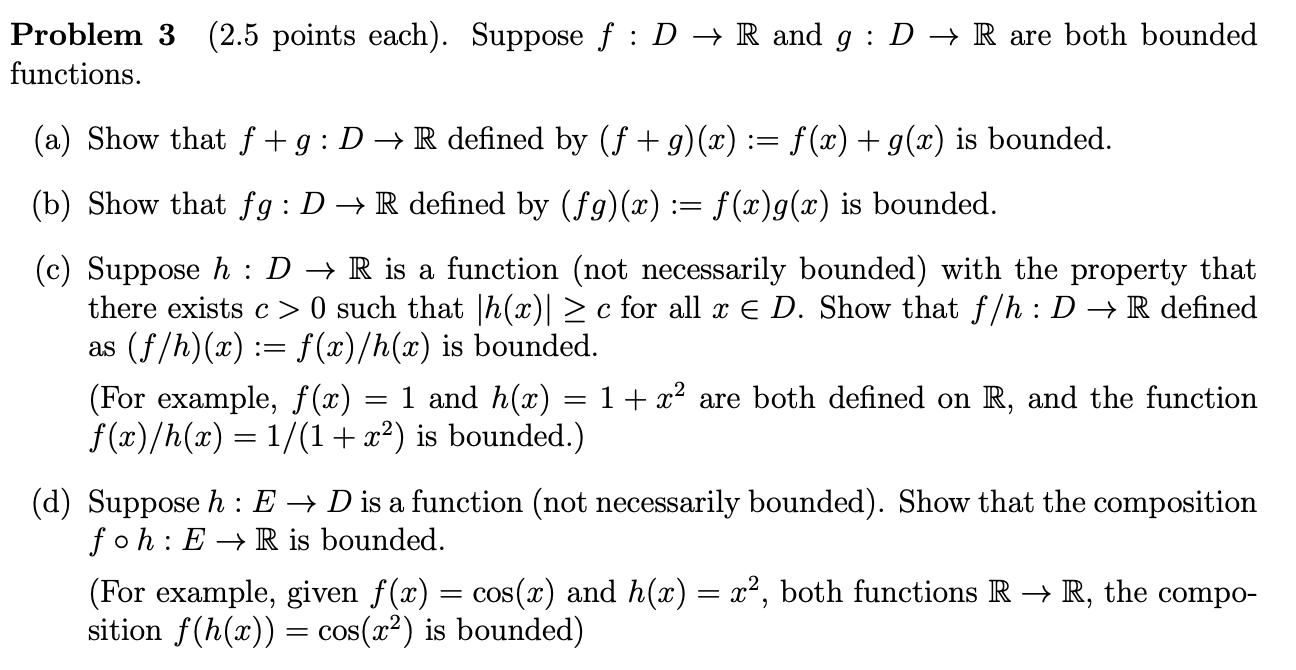 Solved Problem 3 2 5 Points Each Suppose F D R And G D