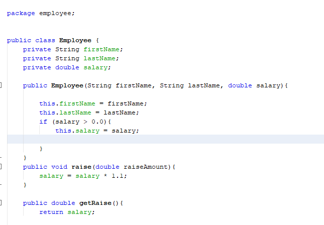 Solved in java, why isn't my employee object created? I get | Chegg.com