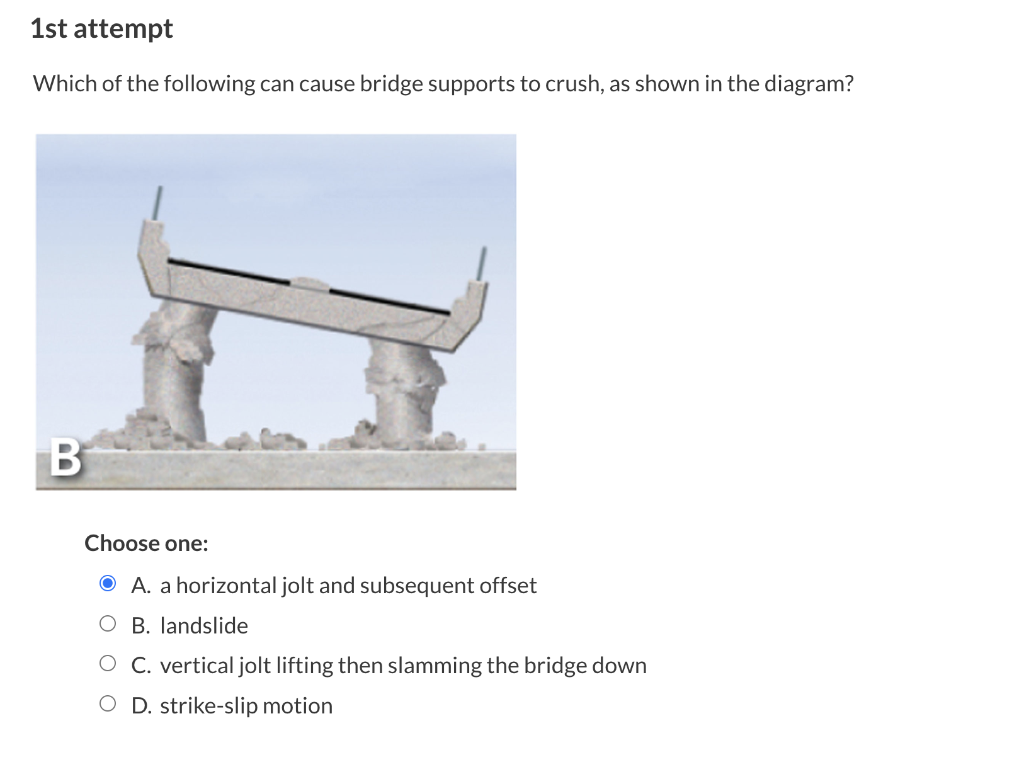 Solved 1st Attempt Which Of The Following Can Cause Bridge | Chegg.com