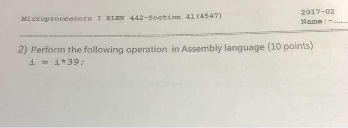Solved Perform the following operation in Assembly language | Chegg.com