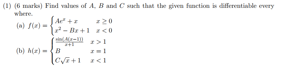 Solved Find Values Of A, B And C Such That The Given | Chegg.com