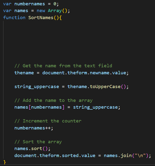 Solved Modify the sorting example (sort.js) to convert the | Chegg.com