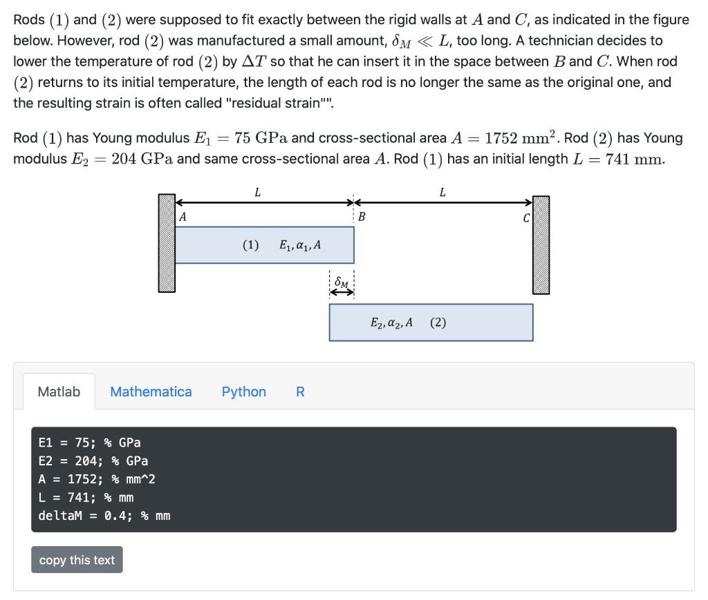 Solved Rods (1) and (2) were supposed to fit exactly between