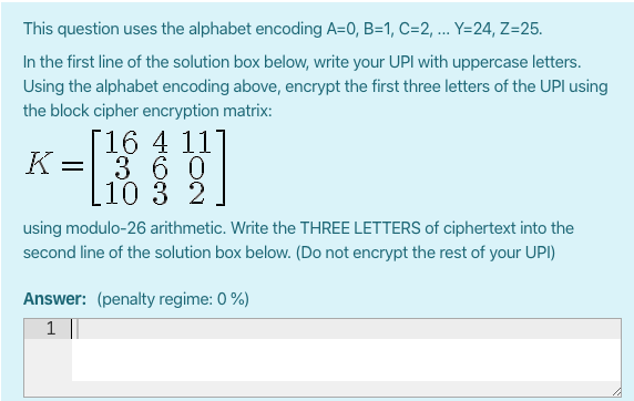 Solved This Question Uses The Alphabet Encoding A=0, B=1, | Chegg.com