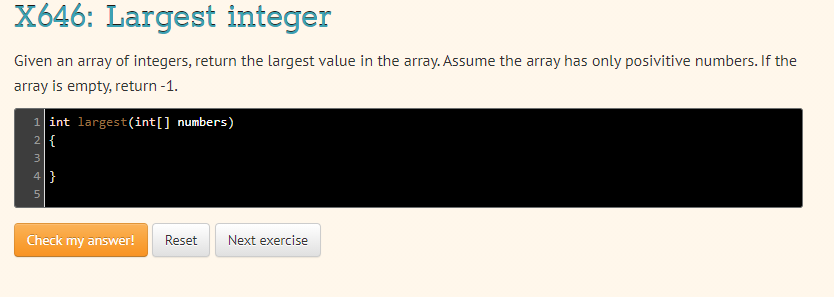 Solved X646: Largest integer Given an array of integers, | Chegg.com