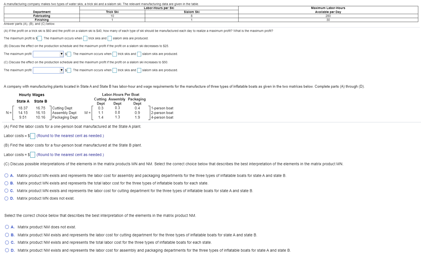 Solved A manufacturing company makes two types of water