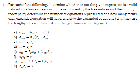 Solved 1. For each of the following, determine whether or | Chegg.com