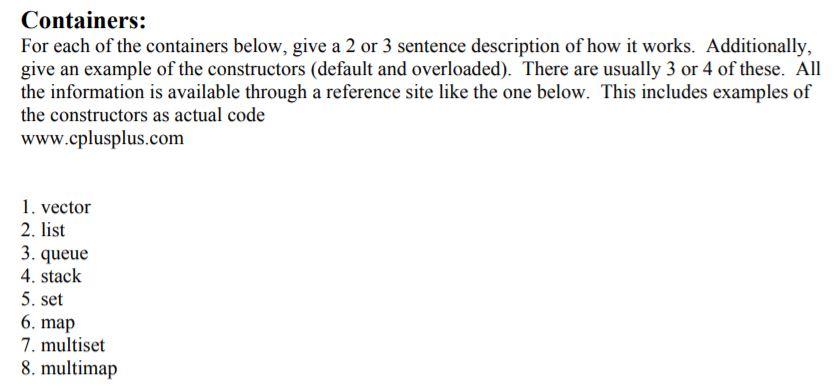 Solved Containers: For each of the containers below, give a | Chegg.com