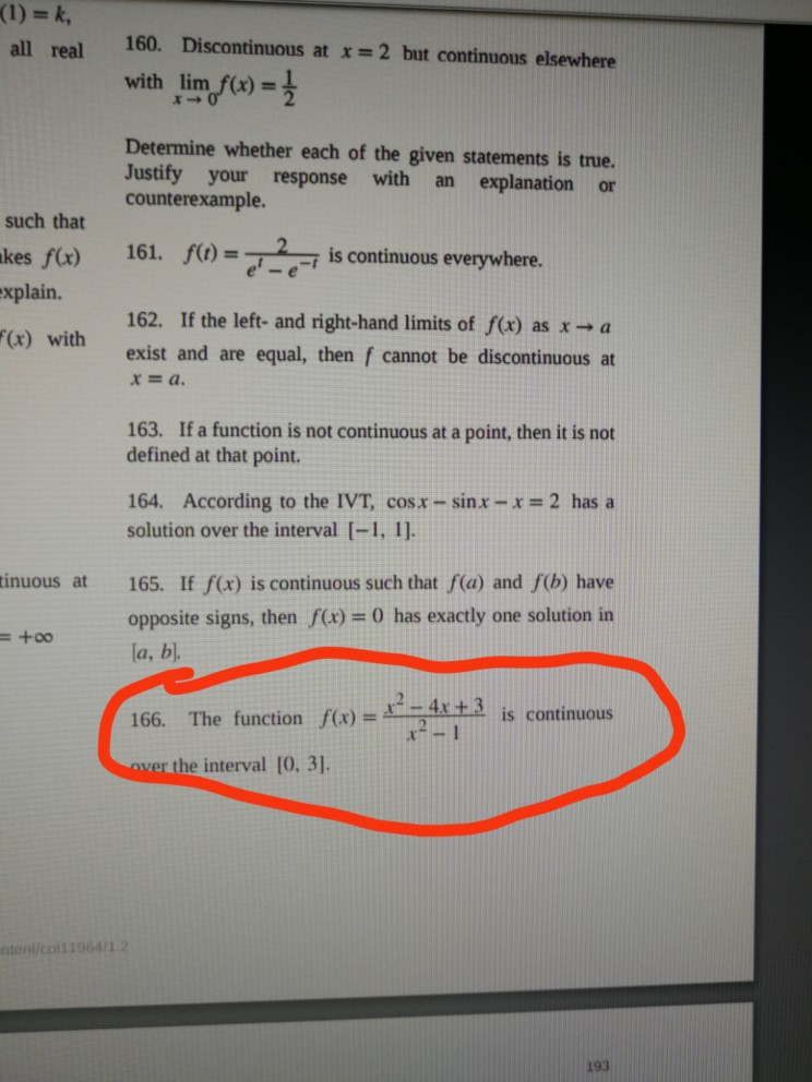 Solved (1) = K 160. Discontinuous At X=2 But Continuous | Chegg.com