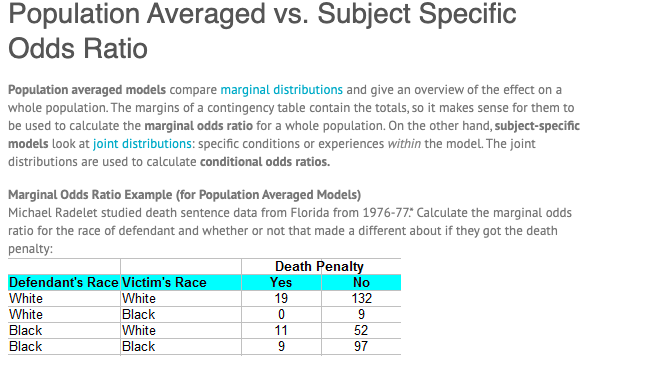 Population Averaged Vs Subject Specific Odds Rati Chegg Com