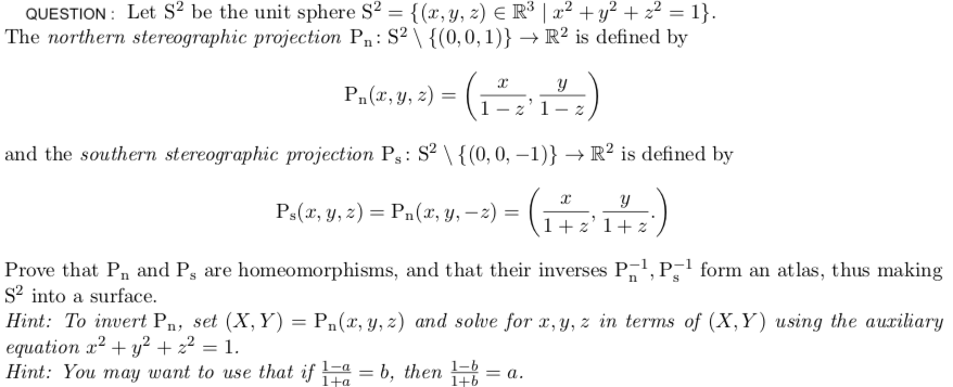 Solved QUESTION : Let S2 be the unit sphere | Chegg.com