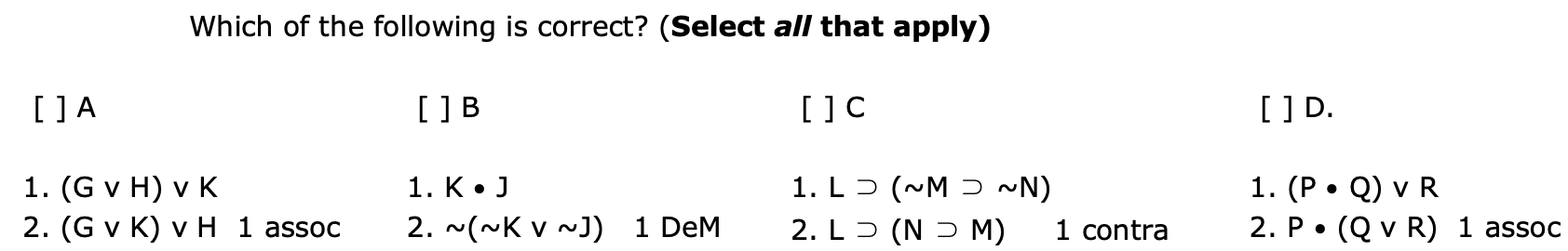 Solved Which Of The Following Is Correct Select All Tha Chegg Com