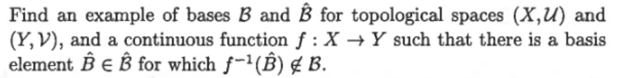 Solved Find An Example Of Bases B And B For Topological | Chegg.com