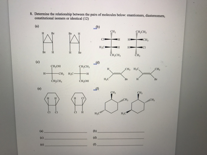 Solved 8. Determine the relationship between the pairs of | Chegg.com
