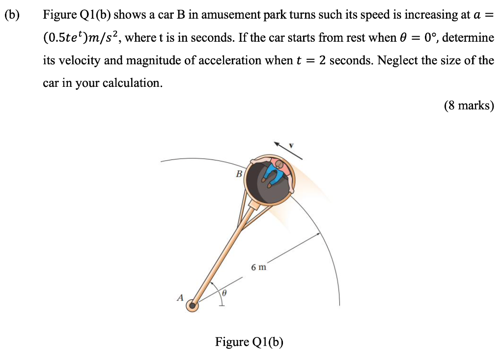 Solved (b) Figure Q1(b) Shows A Car B In Amusement Park | Chegg.com