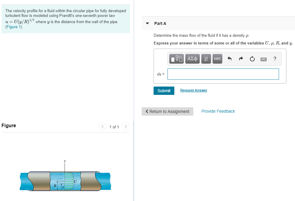 Solved The velocity profile for a fluid within the circular | Chegg.com