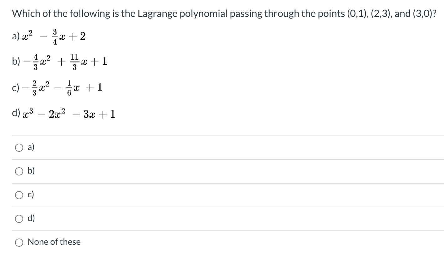 Solved Which of the following functions are solutions to the | Chegg.com