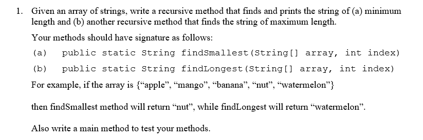 solved-1-given-an-array-of-strings-write-a-recursive-chegg