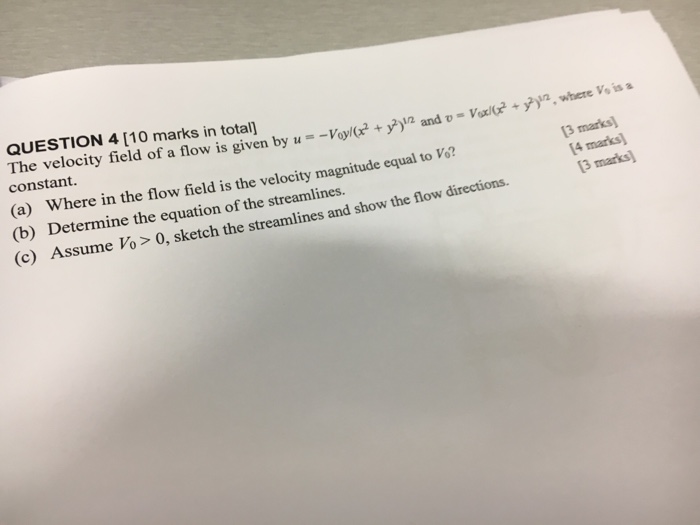 Solved The velocity field of a flow is given by u = | Chegg.com