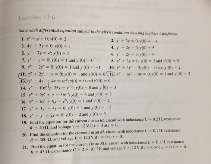 Solved Solve each differential equation subject to the given | Chegg.com