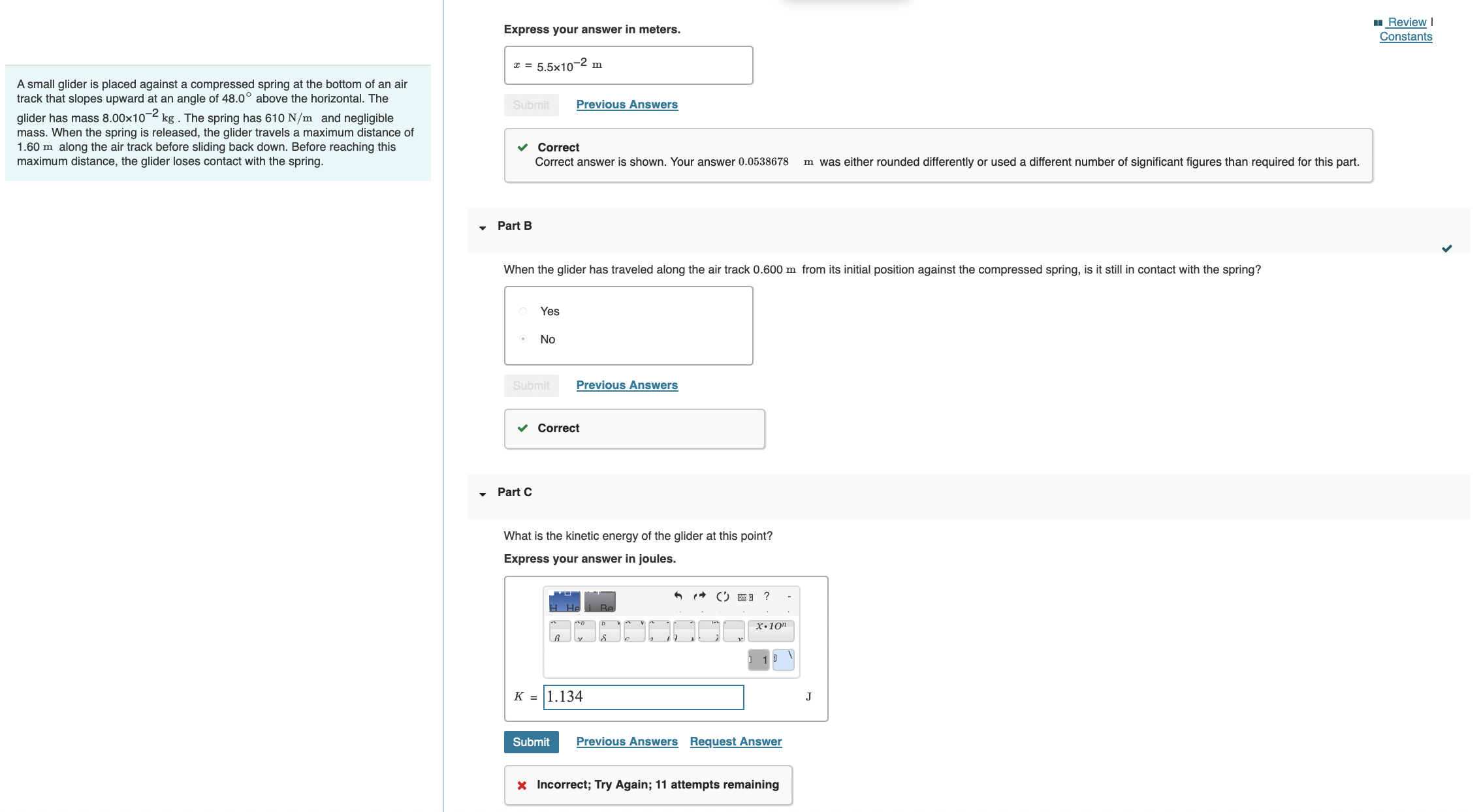 Solved PLEASE ANSWER PART C!Part CWhat Is The Kinetic Energy | Chegg.com