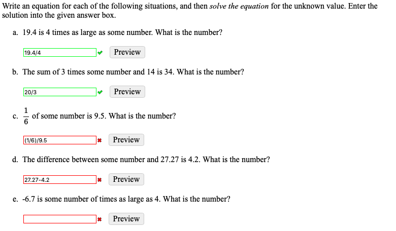 Solved Write an equation for each of the following | Chegg.com