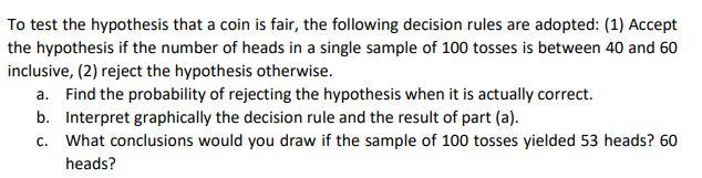 hypothesis test coin is fair