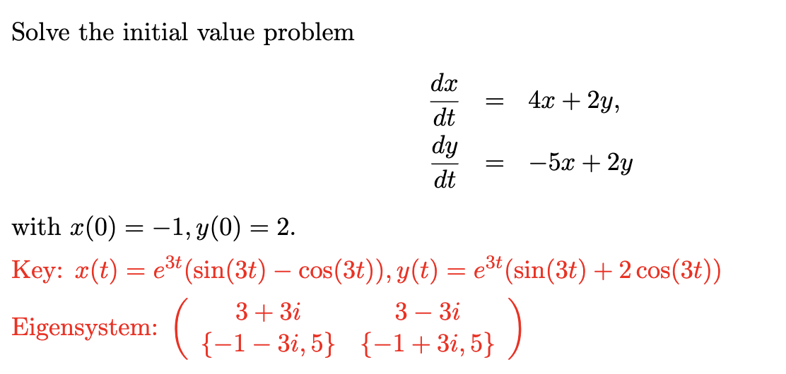 Solved Solve the initial value problem, SHOW ALL WORK | Chegg.com