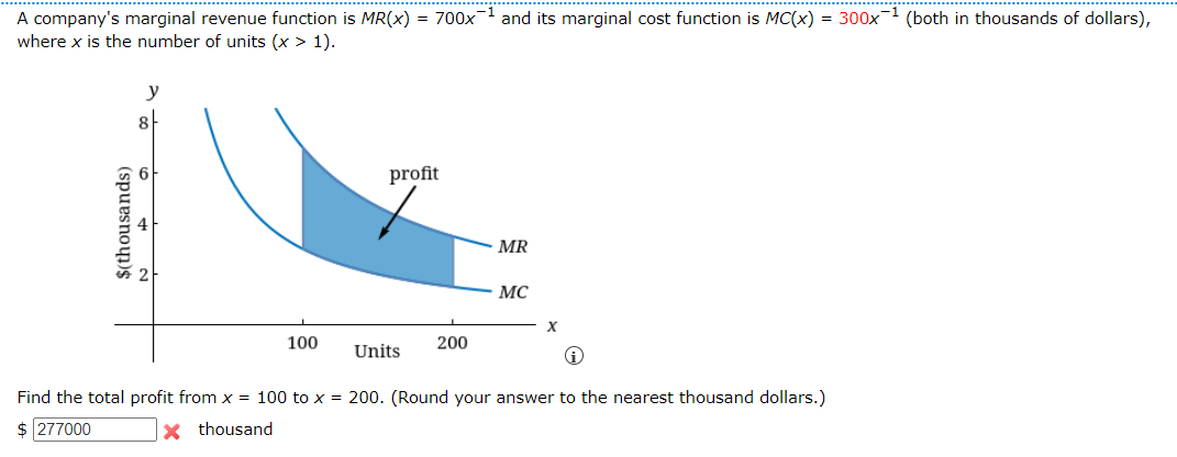 Solved A company's marginal revenue function is MR(x)=700x-1 | Chegg.com