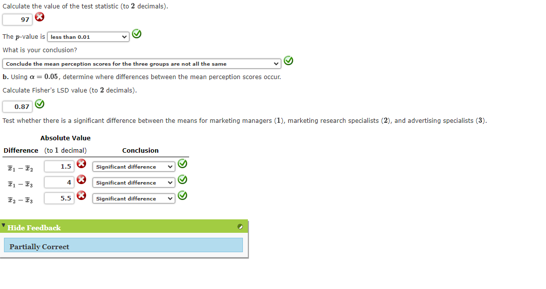Solved a. Use α=0.05 to test for a significant difference in | Chegg.com