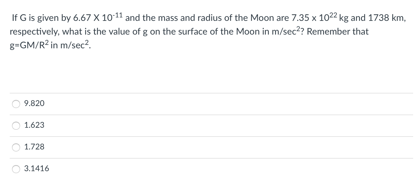Solved Х If G is given by 6.67 X 1011 and the mass and
