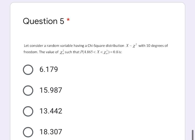 Solved Question 5* Let consider a random variable having a | Chegg.com