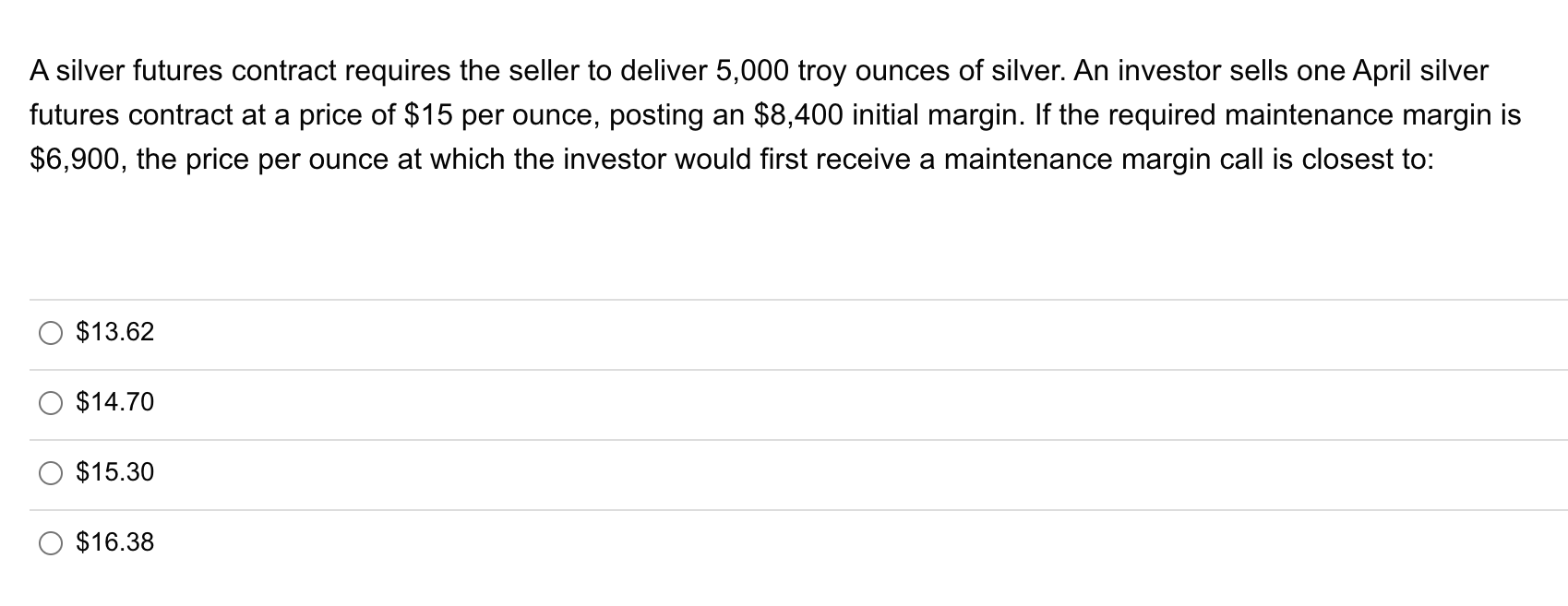 Solved A silver futures contract requires the seller to | Chegg.com