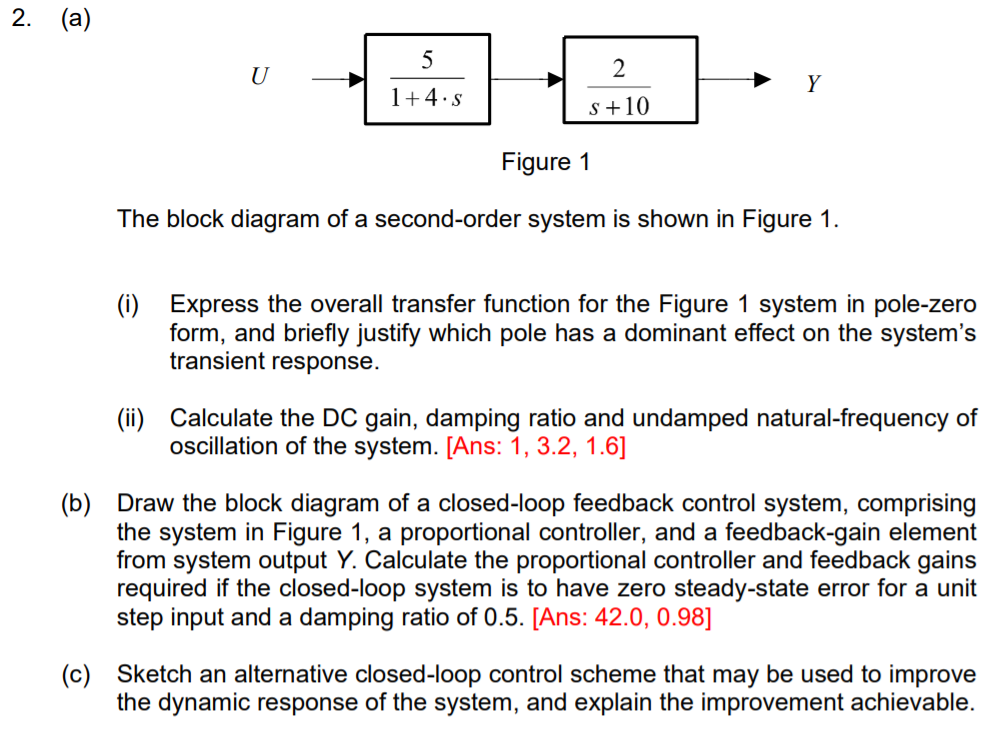 Solved This is Control Systems question. Please do only b) | Chegg.com