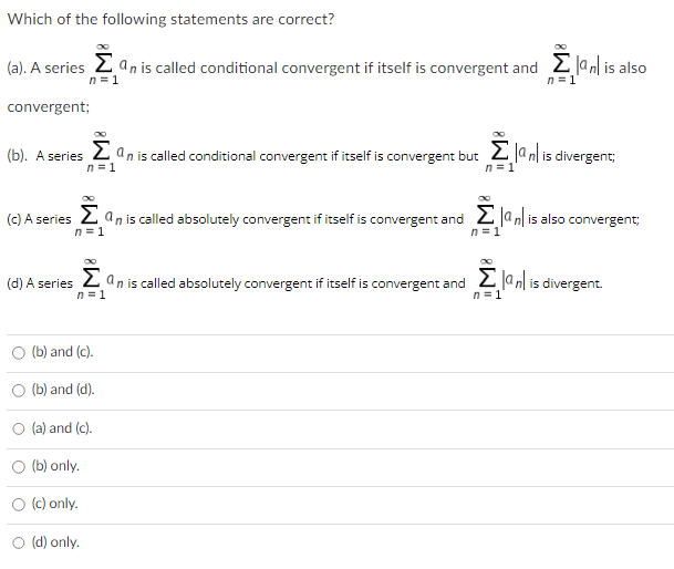 Solved Which of the following statements are correct? (a). A | Chegg.com