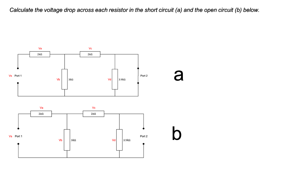 Solved Calculate The Voltage Drop Across Each Resistor In | Chegg.com