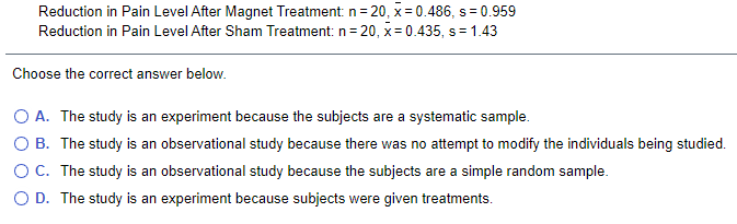 Solved Researchers Conducted A Study To Determine Whether | Chegg.com