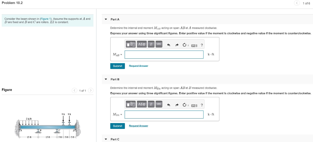 Solved Problem 10.2 1 of6 Consider the beam shown in (Figure | Chegg.com