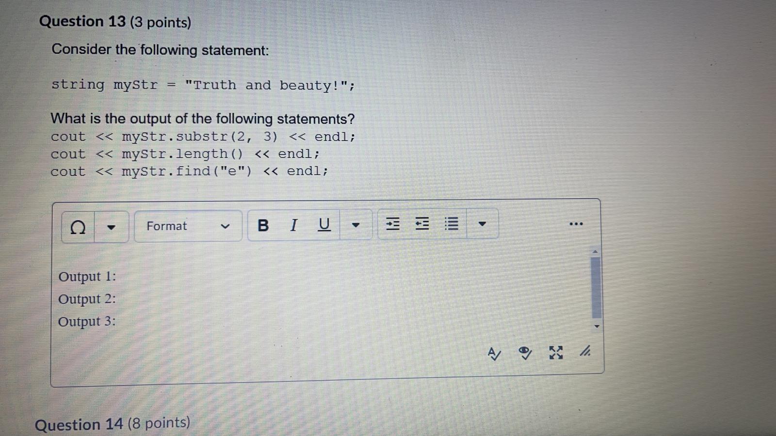 Solved Question 13 (3 points) Consider the following | Chegg.com