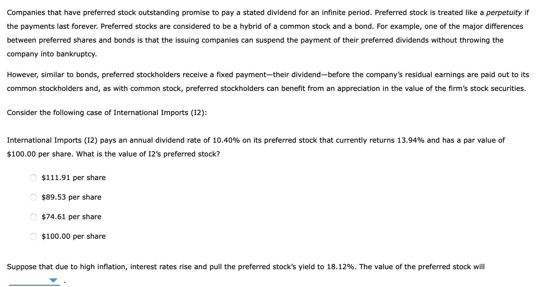 Solved Companies that have preferred stock outstanding